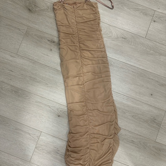 Tan Ruched Dress - Picture 2 of 3